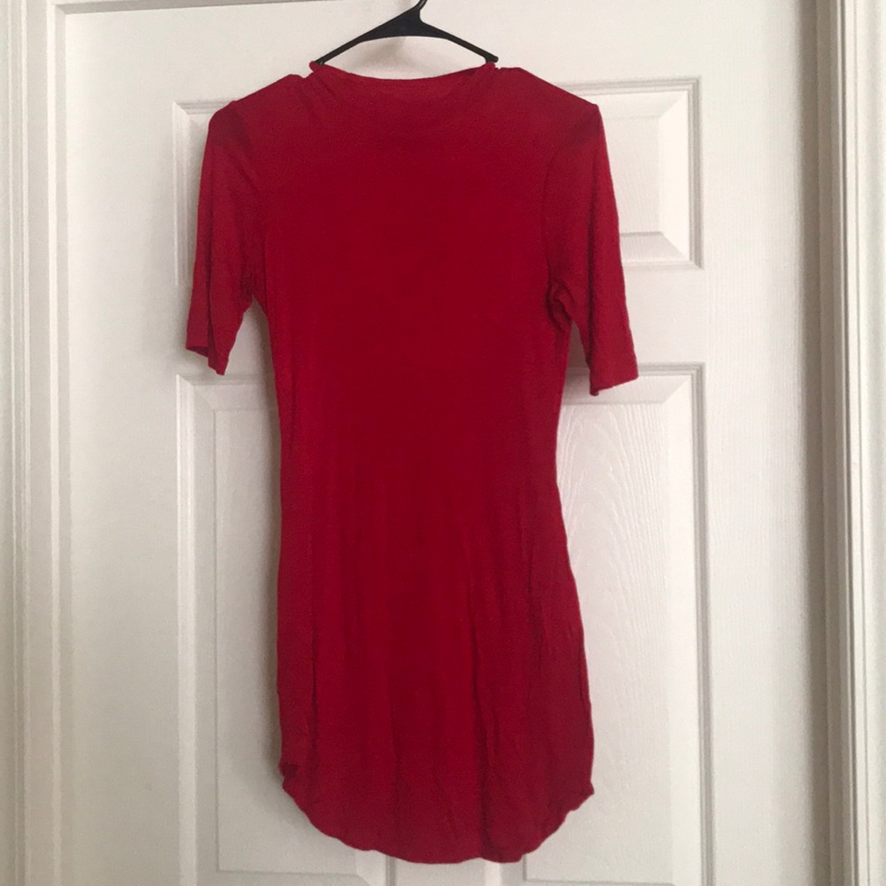 Red mini dress
